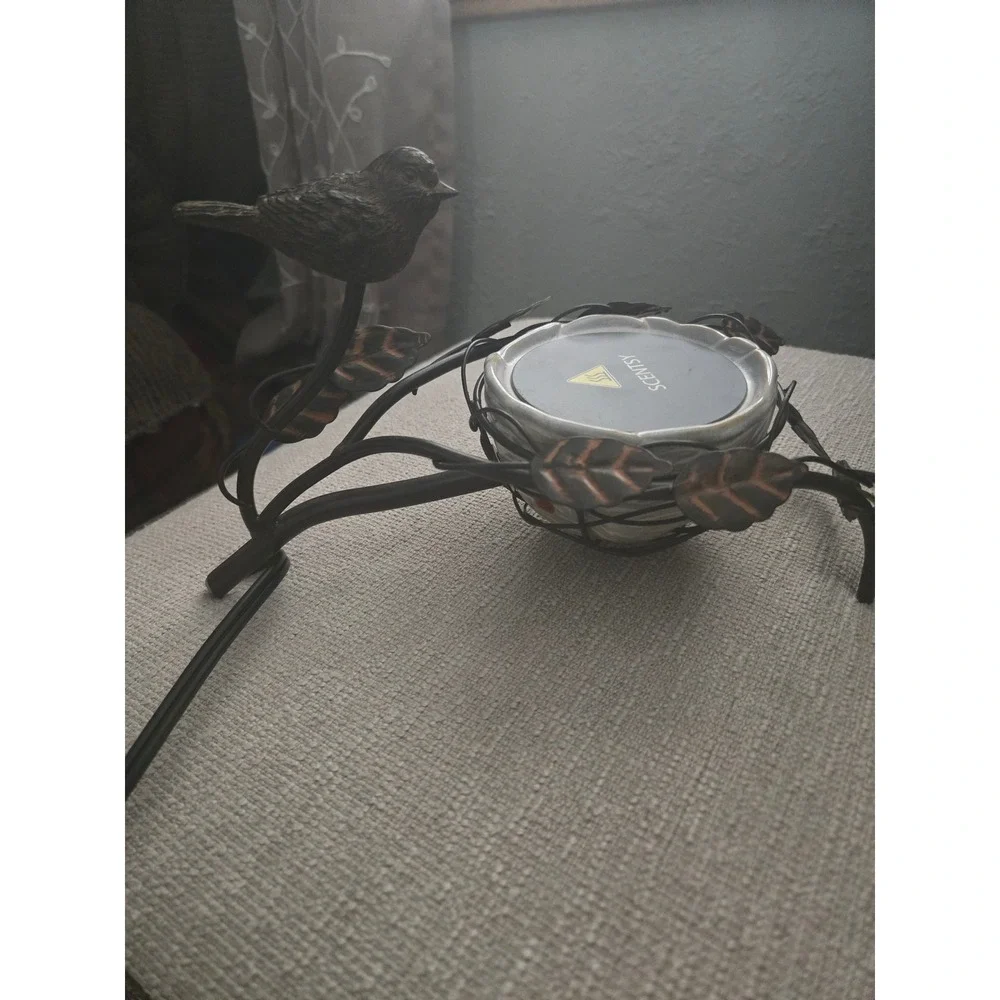 Scentsy Bird on Branch Element Wax Warmer Rustic Metal Nature Decor Black Copper